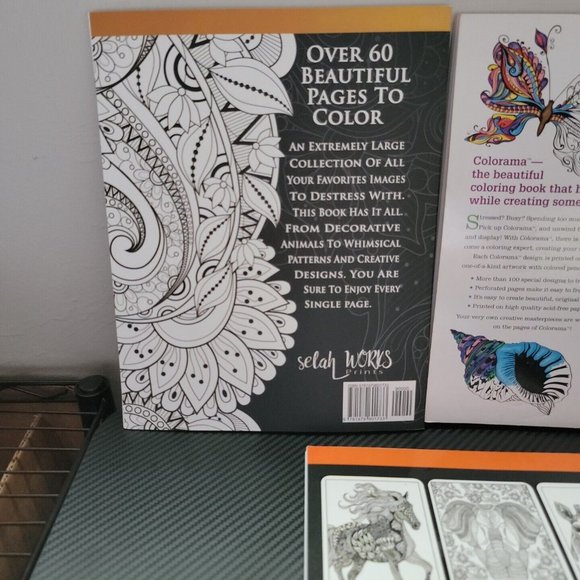 Adult Coloring Books (Lot 3) Colorama/Animal Designs/Stress Relieving Design - Picture 6 of 8